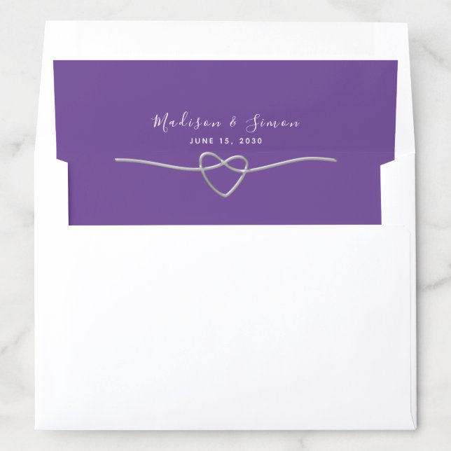 Purple Wedding Envelope Liner Insert (In Envelope)