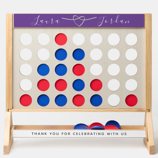 Purple Wedding Fast Four Game Favor (Front)