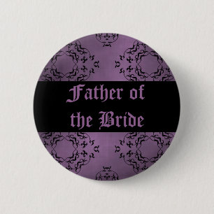 Purple wedding Father of the Bride Pinback Button
