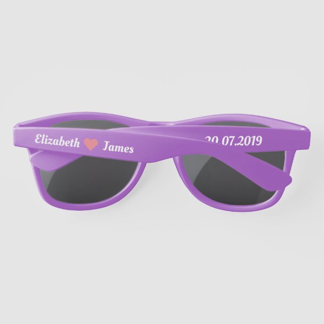 Purple Wedding Favor Sunglasses (Back)