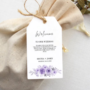 Purple Wedding Favor Tag Template,