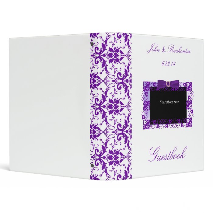 Purple Wedding Guestbook Vinyl Binders