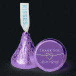 Purple Wedding Hershey's Kisses® Favors<br><div class="desc">Treat your guests to these delicious purple wedding Hershey's Kisses®,  featuring a romantic silver rope heart and personalized sticker. Perfect for wedding favor tables,  candy buffets,  and sweet thank-you gifts,  these edible favors add a charming and coordinated touch to your modern purple wedding theme.</div>