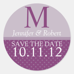 Purple Wedding Invitation Envelope Seal Monogram