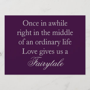 Purple Wedding Invitations with Love Quote
