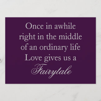 Purple Wedding Invitations with Love Quote