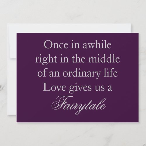 Purple Wedding Invitations with Love Quote
