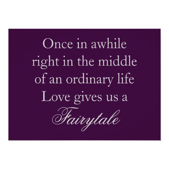 Purple Wedding Invitations With Love Quote Zazzle Com