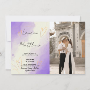 Purple Wedding Invitations with photo