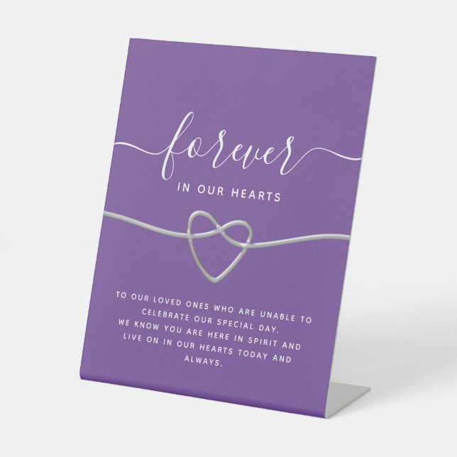 Purple Wedding Memorial Table Sign (Front)