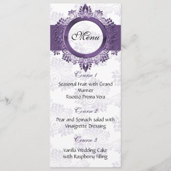 Purple Wedding Menu by blessedwedding at Zazzle