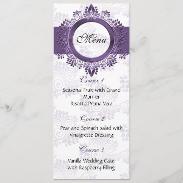 purple wedding menu
