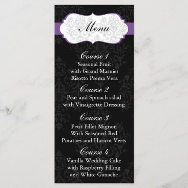 purple  Wedding menu