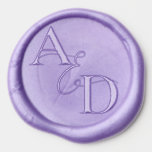 Purple Wedding Monogram invitation Wax Seal Sticker<br><div class="desc">Shop the entire collection here: https://www.zazzle.com/collections/purple_grunge_florals_halloween-119713648582816120?rf=238296117664346256</div>
