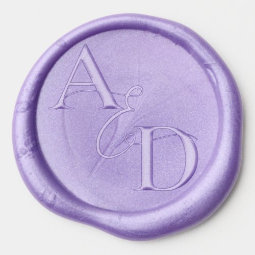 Purple Wedding Monogram invitation Wax Seal Sticker