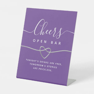 Purple Wedding Open Bar Sign