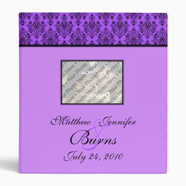 Purple Wedding Organizer and Photo Memory Book Binder (Front)