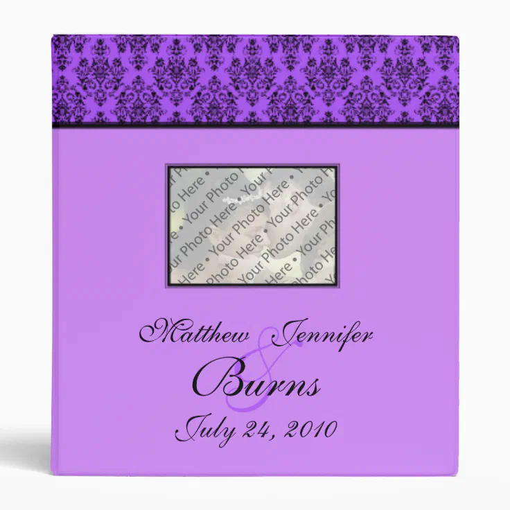 Purple Wedding Organizer and Photo Memory Book Binder | Zazzle