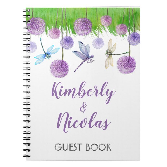 Purple Wedding Personalized Guest Book (Front)