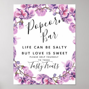 purple wedding Popcorn Bar wedding sign