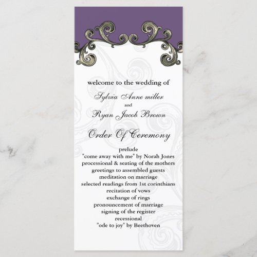 purple Wedding program