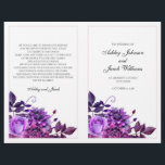 Purple wedding program folded. Church ceremony<br><div class="desc">Matching items - https://goo.gl/4PZov8 ♥ You can change color or size of font: click on the button "Customize" ♥ Contact me,  please,  if you need additional items.</div>
