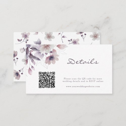 Purple Wedding QR Code Card