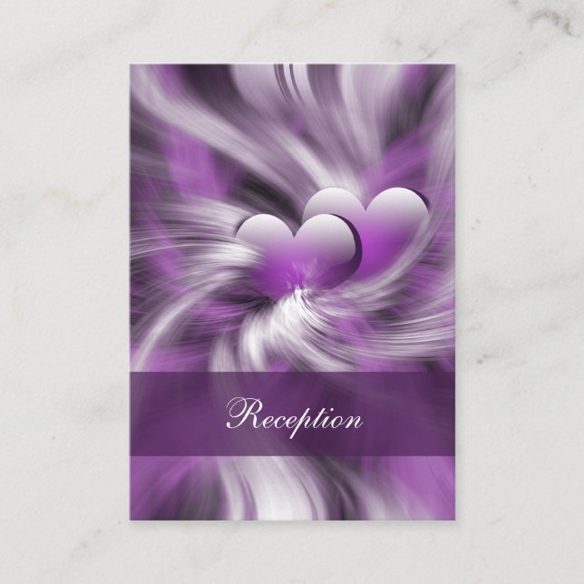 purple wedding Reception Cards (Front)