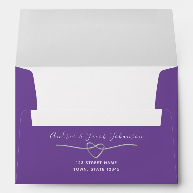 Purple Wedding Return Address Envelope (Back (Bottom))