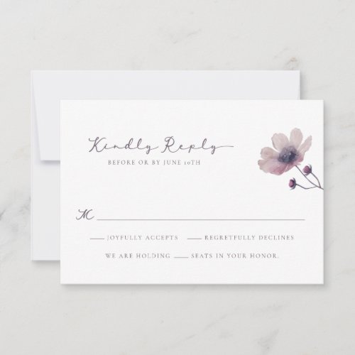 Purple Wedding RSVP Card
