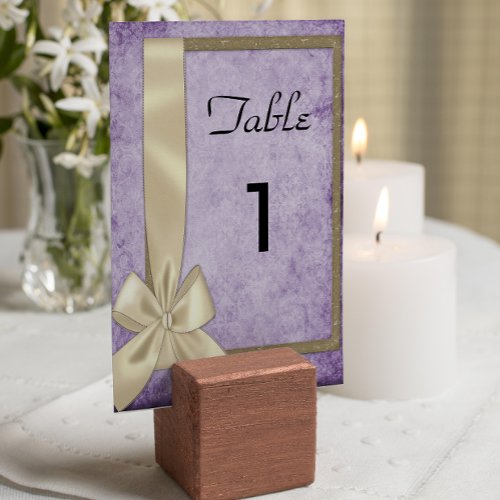 Purple Wedding Rustic  Table Number