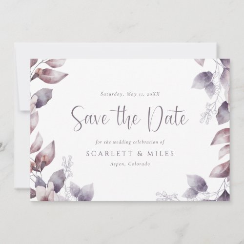 Purple Wedding Save The Date