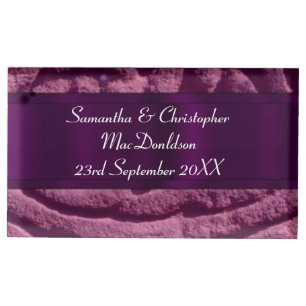 Purple wedding table number holder