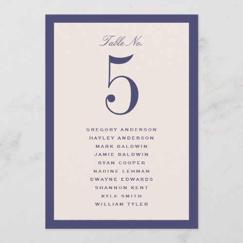 Purple Wedding Table Seating Chart Card