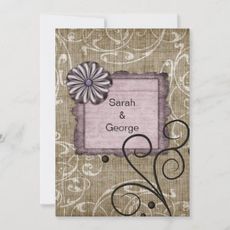 purple wedding Thank You Card