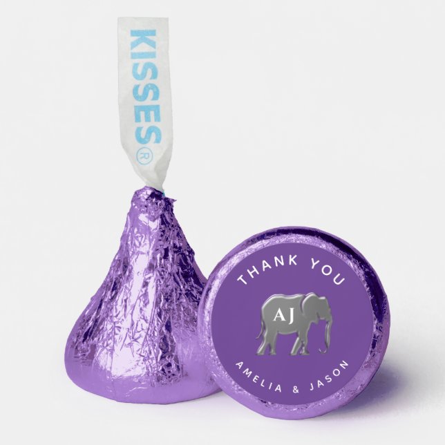 Purple Wedding Thank You Hershey®'s Kisses® (Front)