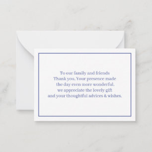 Purple Wedding Thank You Note Card