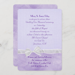 Purple Wedding Vow Renewal Ceremony Invitation