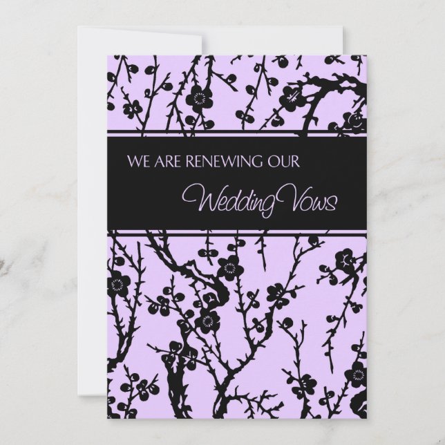 Purple Wedding Vow Renewal Invitation Card (Front)