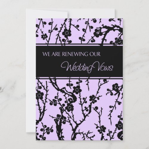 Purple Wedding Vow Renewal Invitation Card