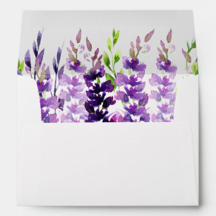 Purple Wedding Watercolor Lavender Envelopes