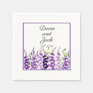Purple Wedding Watercolor Lavender Napkins