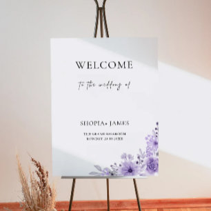 Purple Wedding Welcome Sign