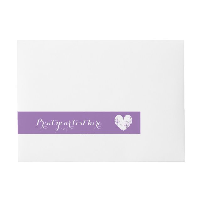 Purple wedding wraparound return address labels (Front)