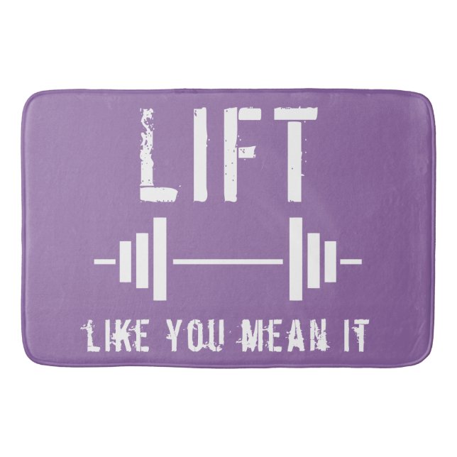 Purple Weightlifting Fitness Gym Bath Mat (Front)