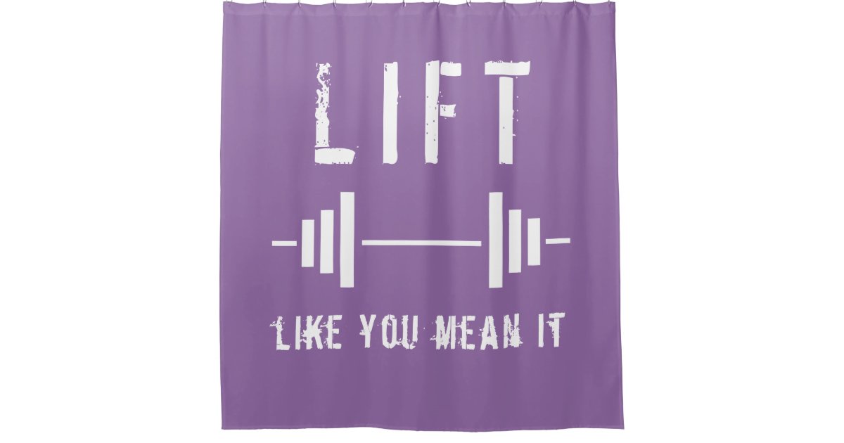 Purple Weightlifting Fitness Gym Shower Curtain Zazzle
