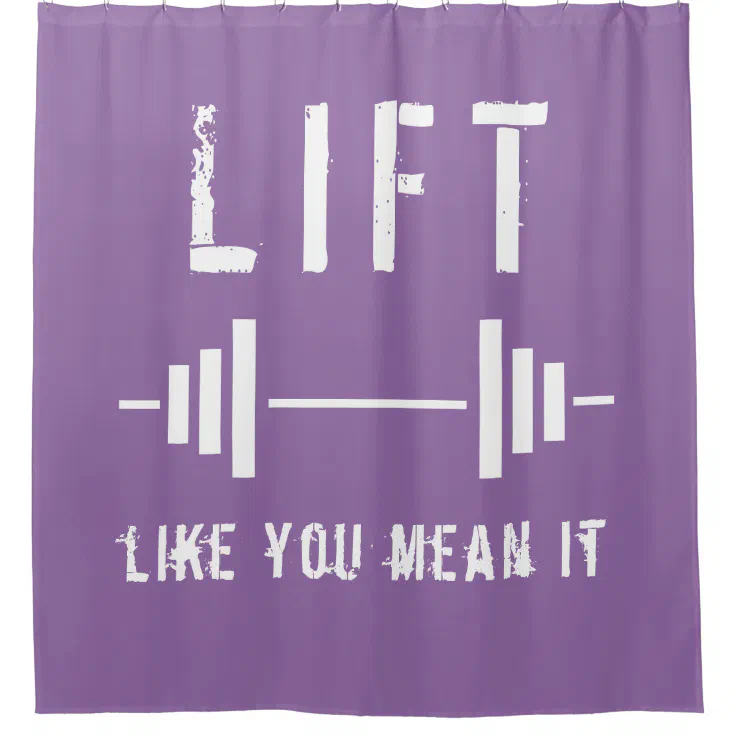 Purple Weightlifting Fitness Gym Shower Curtain Zazzle