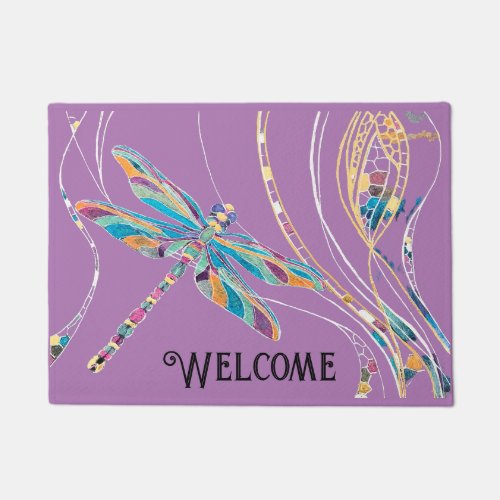 Purple Welcome Doormat