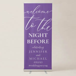 Purple Welcome to the wedding rehearsal dinner Retractable Banner