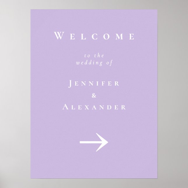 Purple Welcome to Wedding Sign (Front)